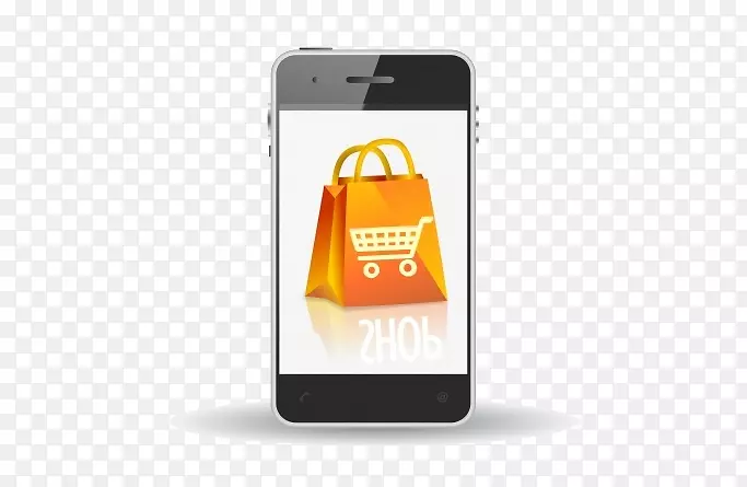 智能手机购物袋和手推车移动商务购物车-智能手机