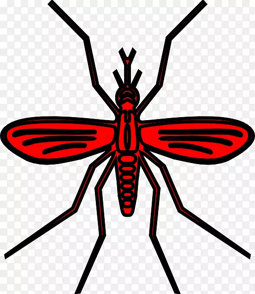 红色蚊子剪贴画-蚊子