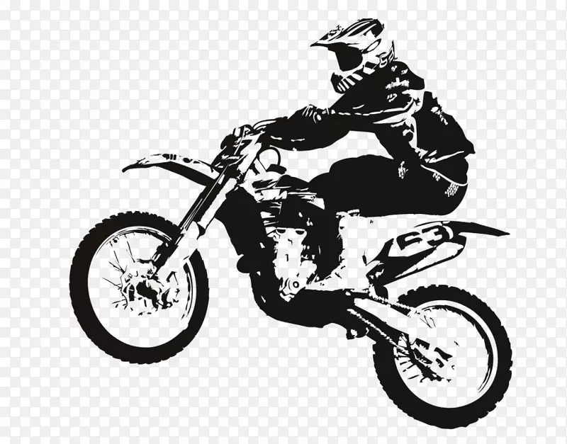 自由式摩托交叉怪物能量超越界世界锦标赛摩托车剪影-摩托十字