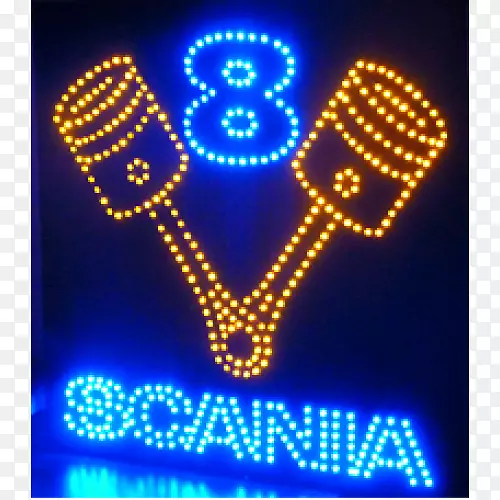 轻霓虹灯标钴蓝-Scania V8