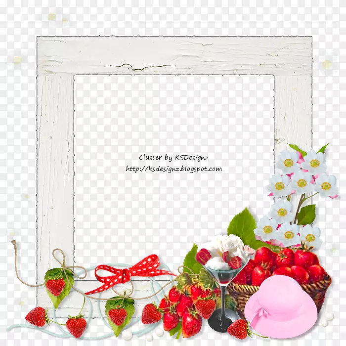 画框花卉设计MARYB电脑集群-草莓奶油