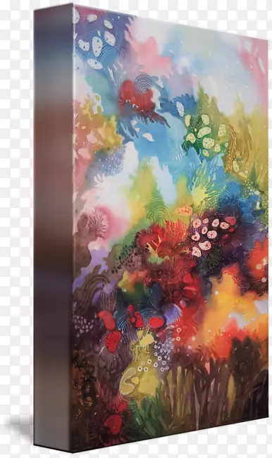 现代艺术水彩画静物丙烯酸涂料-珊瑚礁