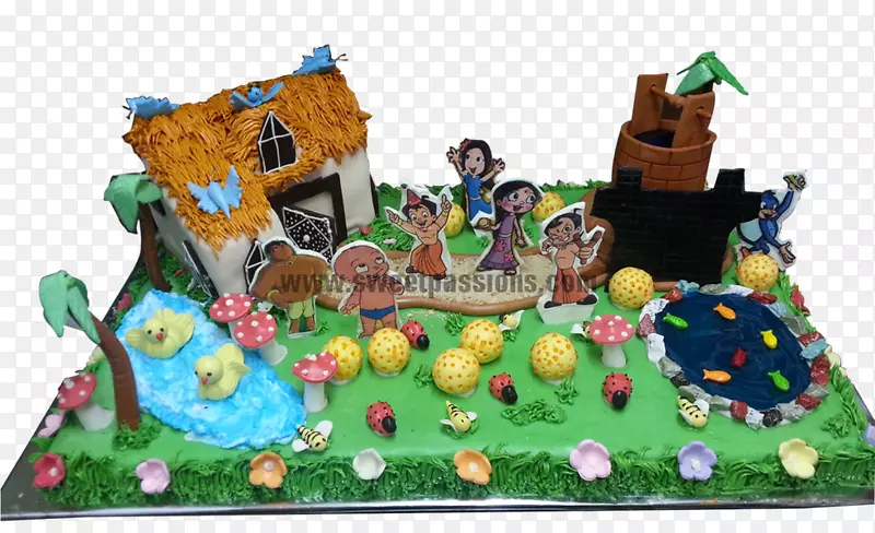 生日蛋糕，姜饼，房子，玉米饼，玩具-Chota Bhim
