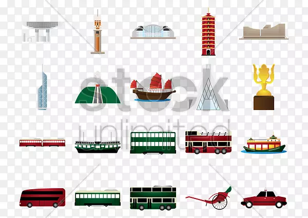 香港会议展览中心香港电车剪贴画-香港地标