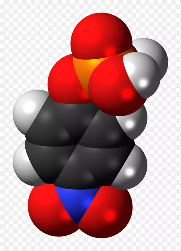 对硝基苯磷酸酯空间填充模型-4-硝基酚分子骨架配方