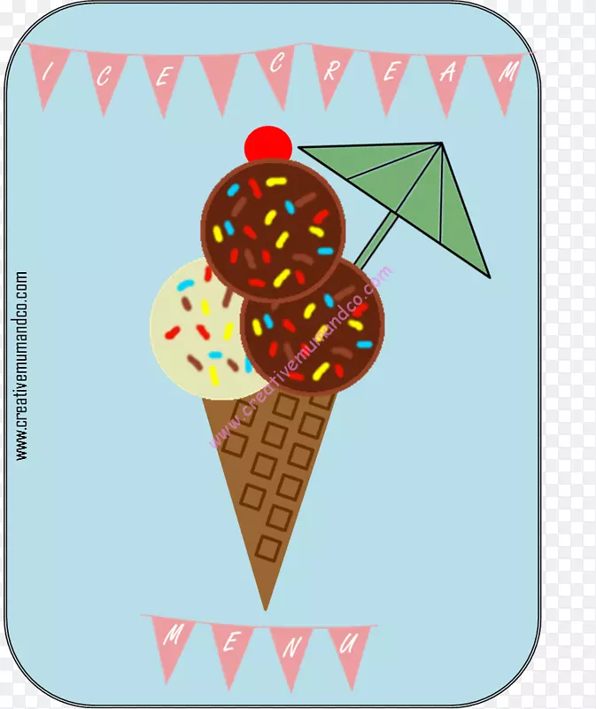 圣代冰淇淋锥夹艺术-冰淇淋派对