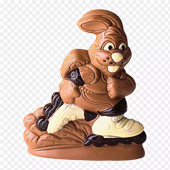 复活节兔女郎巧克力兔溜冰者