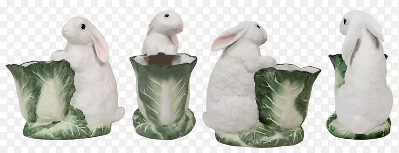 野兔艺术品剪贴画-瓷器壶