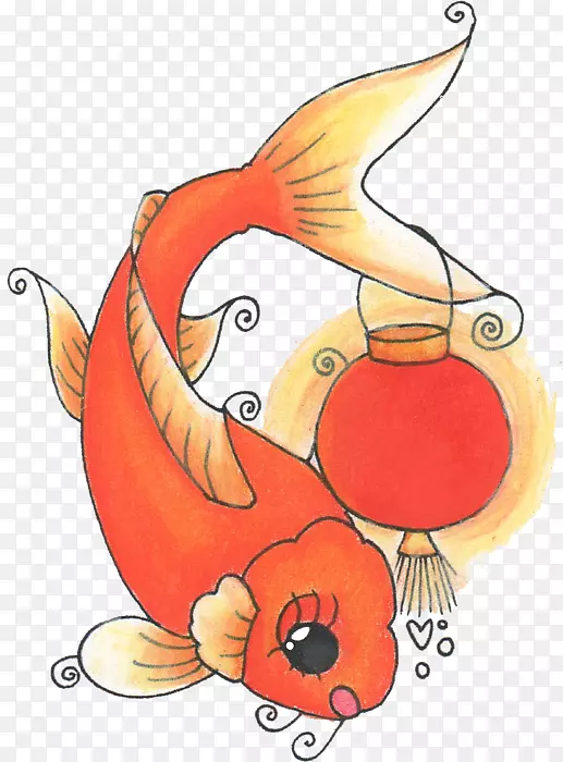 卡通水果鱼夹艺术-锦鲤