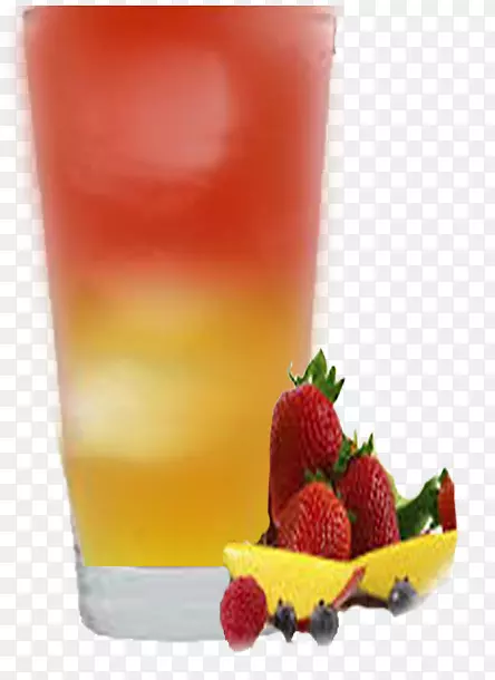 草莓汁橙汁鸡尾酒装饰海风不含酒精的果汁鳄梨