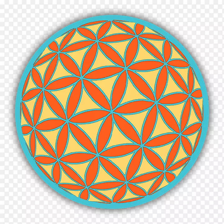 曼达拉神圣几何保险杠贴纸重叠圆圈网格.神圣几何学