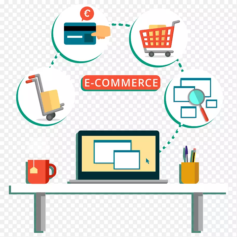 数字营销网络发展电子商务在线和线下购物-商务