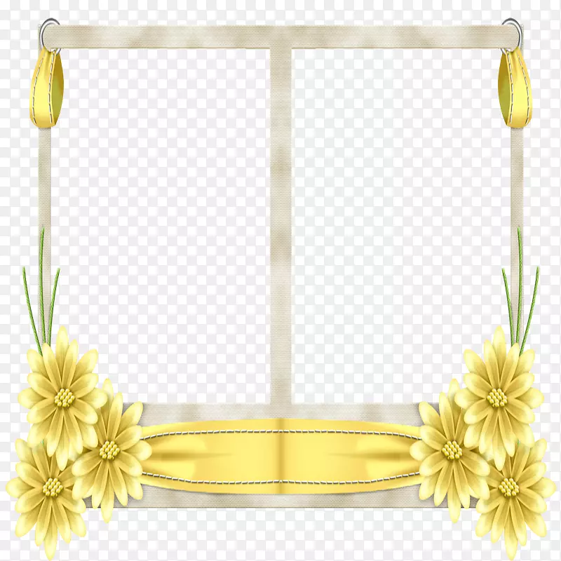 切花花卉设计画框矩形.蛋黄酱