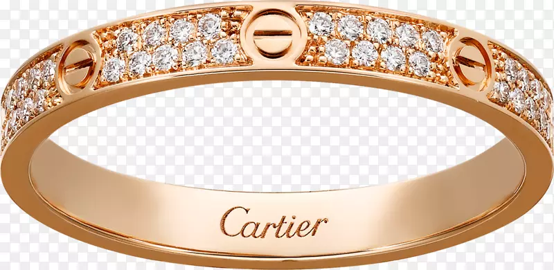 卡地亚爱情手镯珠宝钻石粉红色戒指