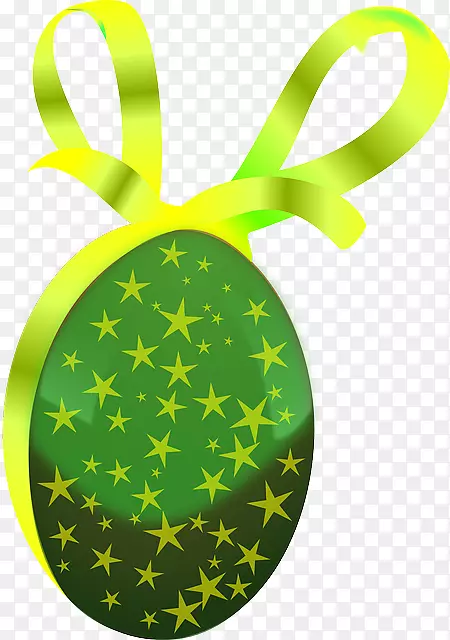 绿色复活节彩蛋剪贴画-绿丝带