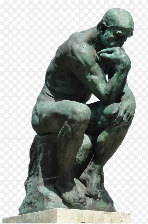 思想者Musée Rodin在地狱之门雕塑Musée des Art décoratifs，巴黎-思考者