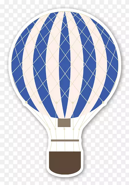 标签热气球纸标签蓝色热气球