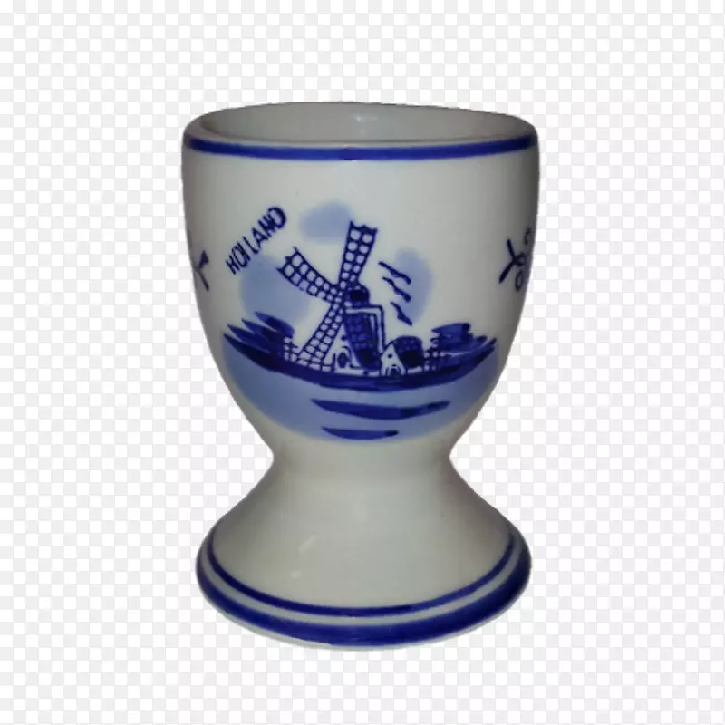 杯状陶瓷蓝白色陶器钴蓝杯蛋杯