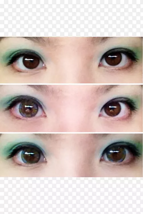 圆形接触镜，浅色眼睛，绿色隐形眼镜.彩虹眼