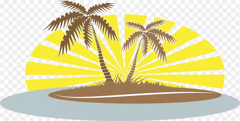 椰子画夹艺术-海滩夏日