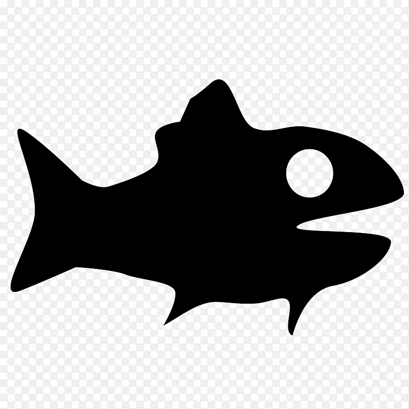 金鱼剪贴画-黑白鱼