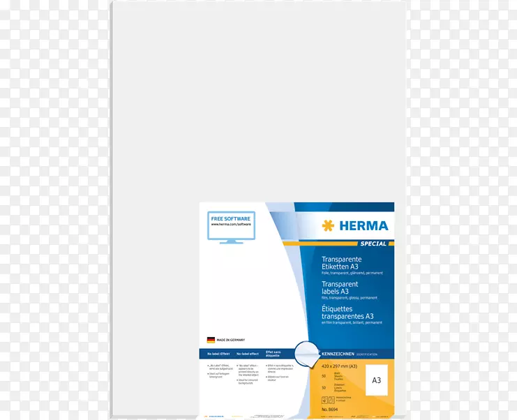 标准纸张尺寸标签A3 Herma-A4