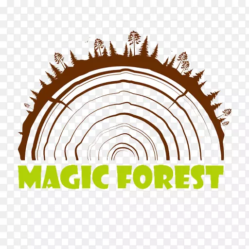 树干木标志-魔法森林