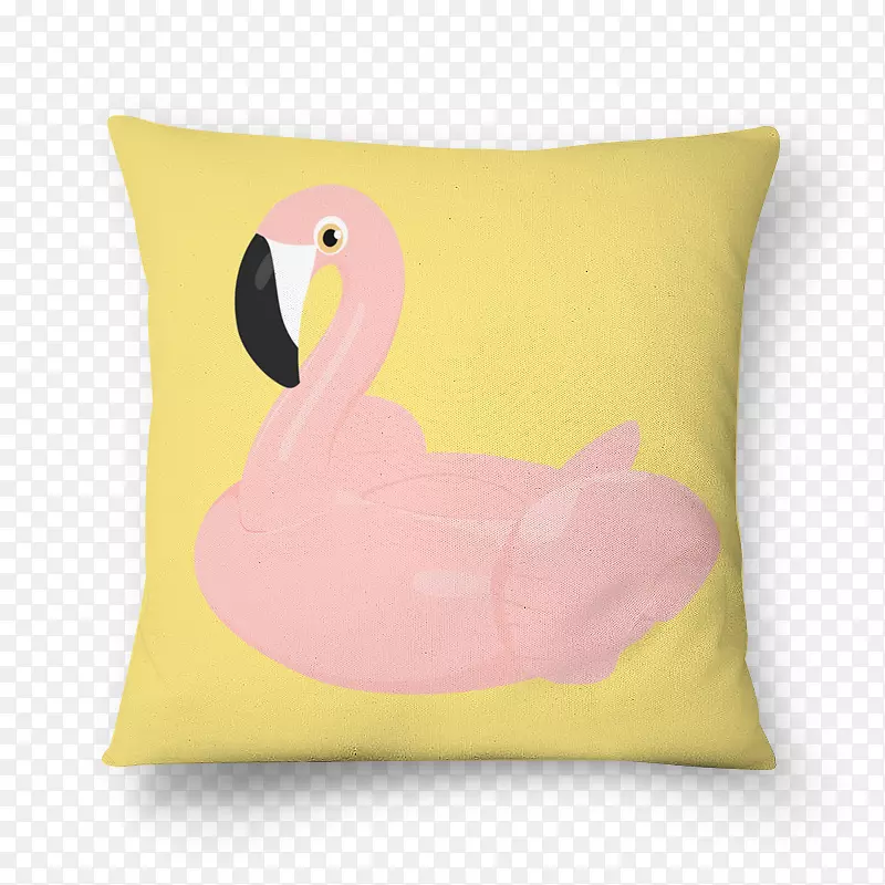 投掷枕头垫鸟粉红色m-火烈鸟游泳池