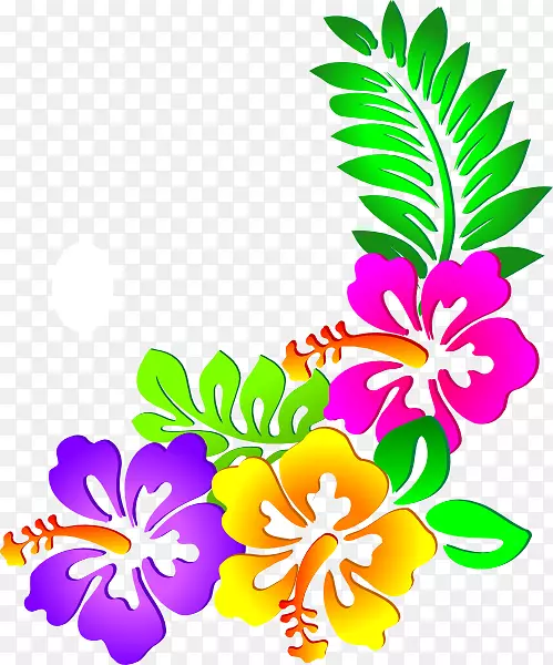 花卉设计-花贴剪贴画-夏威夷卢奥