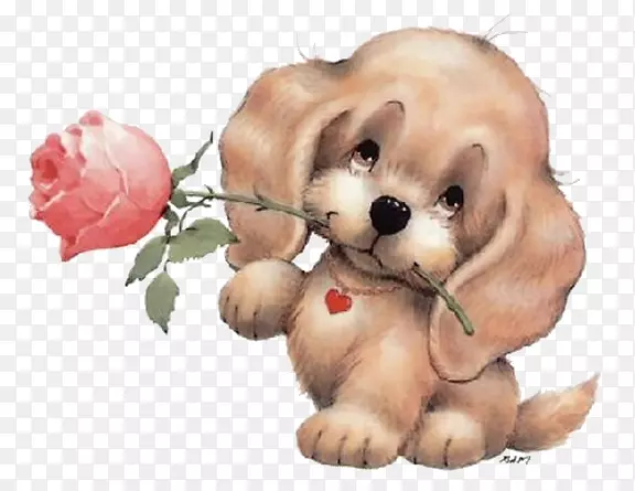 祝生日快乐贺卡和纸牌剪贴画-狗玫瑰