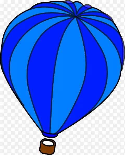 热气球蓝色剪贴画-蓝色-热气球