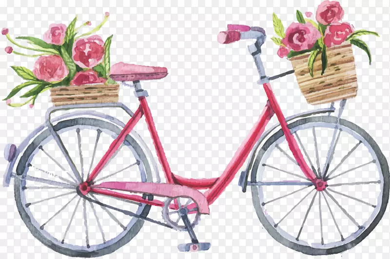 花卉设计花卉标志自行车-自行车婚礼
