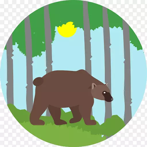 熊计算机图标封装的PostScript-自然森林