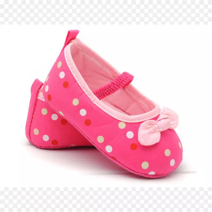 粉红m鞋-粉红色圆点