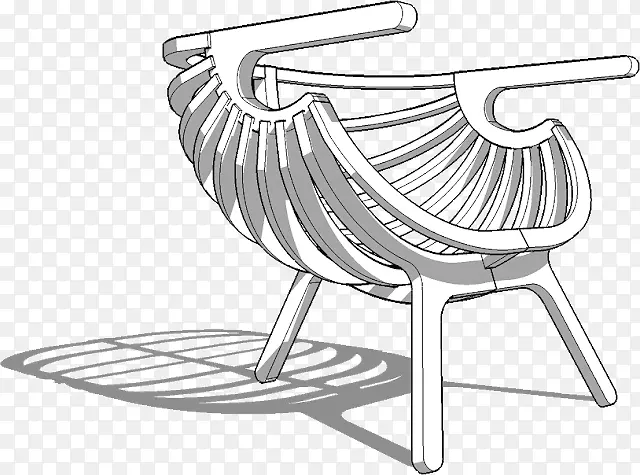 椅子素描艺术餐厅-躺椅