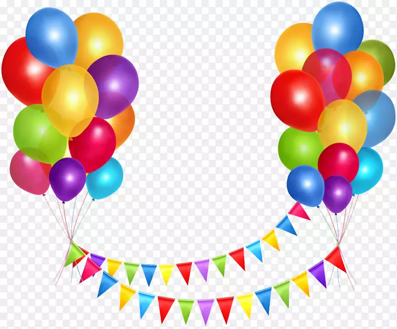 祝你生日快乐，派对气球剪辑艺术-漂浮气球