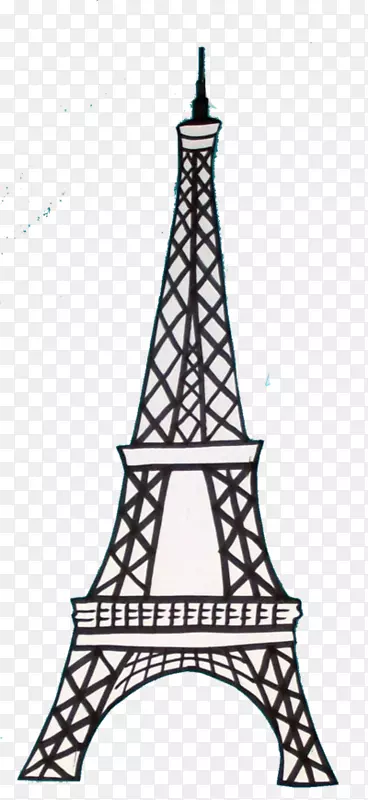 艾菲尔铁塔画尖塔-巴黎剪影