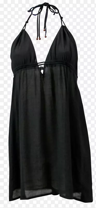 小黑裙袖马西连衣裙
