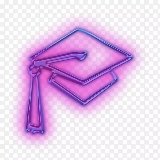 方形学术帽毕业典礼紫色剪贴画-毕业标签