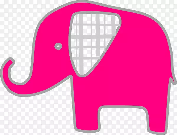 大象剪贴画-粉红象