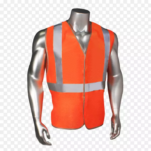 高能见度服装安全橙色t恤镀金.安全背心
