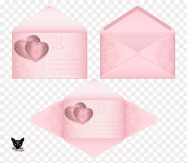 纸信封艺术.粉红色信封