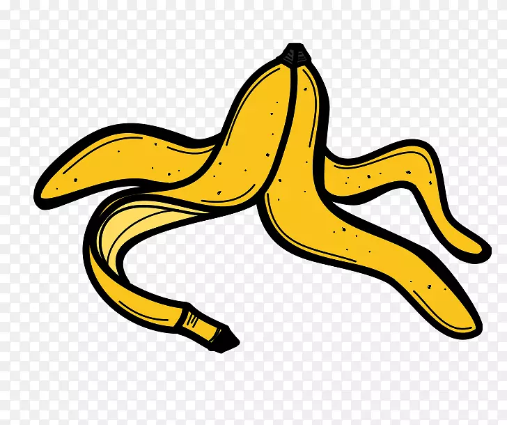 圆圈时间弹奏卡通香蕉皮剪贴画-香蕉皮