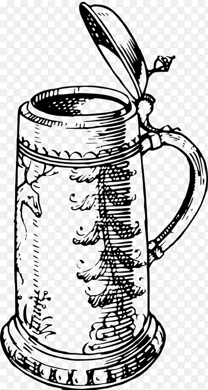 啤酒Stein Tankard啤酒杯绘图-啤酒素描