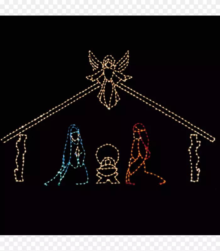 圣诞彩灯点亮诞生场景-圣诞诞生