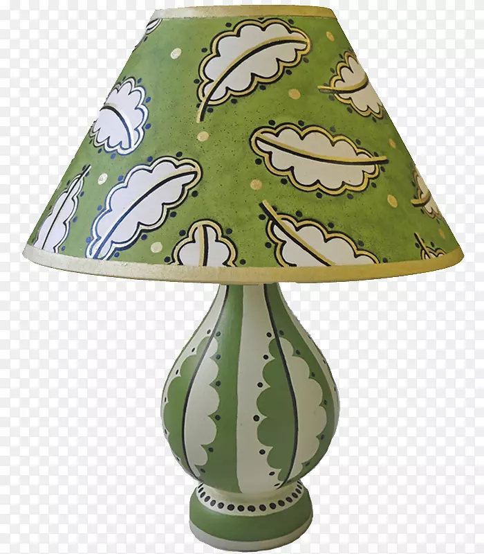 灯罩陶瓷手绘绿叶