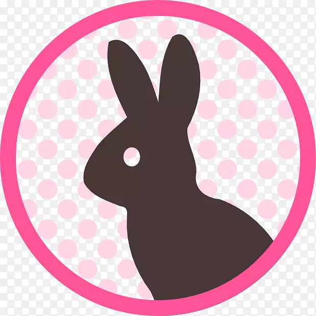 兔子复活节兔子粉红m爪剪贴画-嘉伟