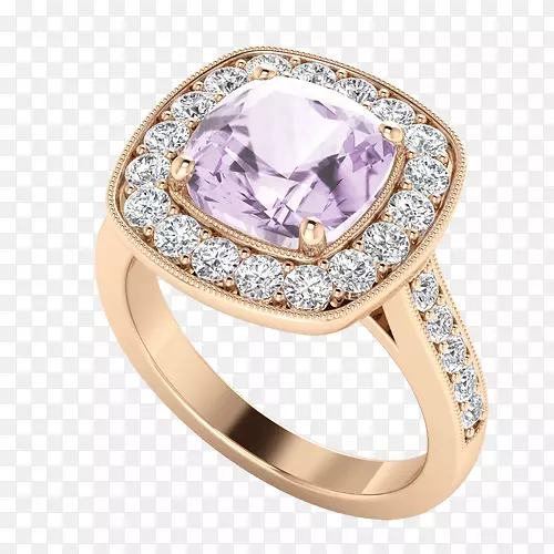 紫水晶金环橄榄石钻石-粉红色光晕