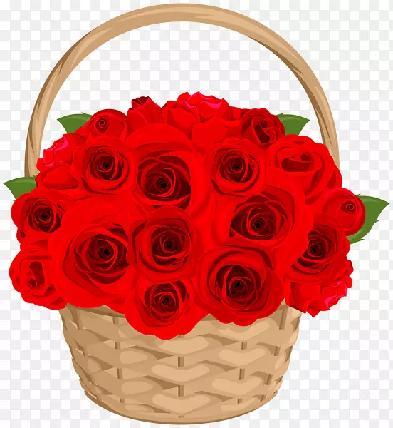 生日花园玫瑰迎宾礼物花束-篮