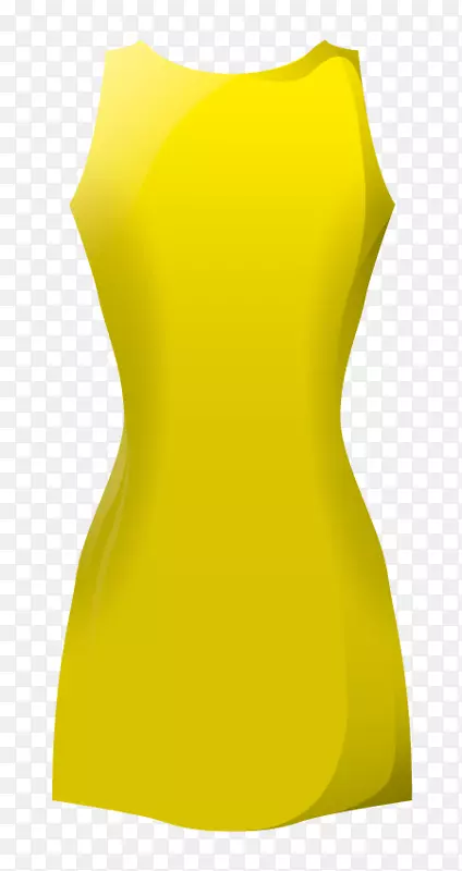 肩袖黄裙